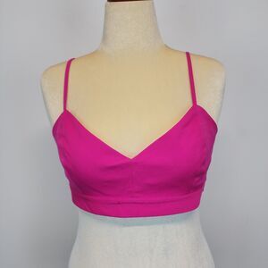 Nasty Gal Pink Tailored Bralette Size 10 V-neck Back Zip Adjustable Barbiecore